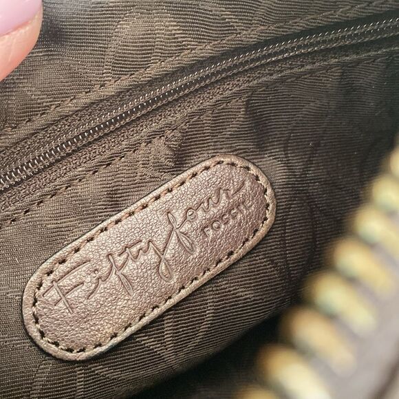 Fossil Brown Leather Clutch Wristlet Bag - Picture 8 of 9